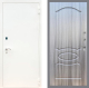 Входная металлическая Дверь Рекс (REX) 1А Белая шагрень FL-128 Сандал грей в Наро-Фоминске