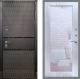 Входная металлическая Дверь Рекс (REX) 15 Черный Кварц Зеркало Пастораль Сандал белый в Наро-Фоминске