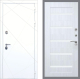 Входная металлическая Дверь Рекс (REX) 13 Силк Сноу СБ-14 стекло белое Сандал белый в Наро-Фоминске