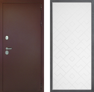 Дверь Дверной континент Рубикон Медь Дизайн ФЛ-Тиффани Белый софт 960х2050 мм