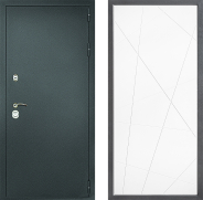 Дверь Дверной континент Рубикон Серебро Дизайн ФЛ-655 Белый софт 960х2050 мм