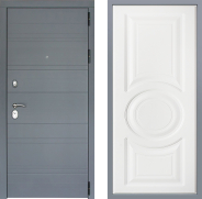 Дверь Заводские двери Лира Софт графит Неаполь Лофт белый 860х2050 мм