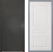 Дверь Заводские двери Эталон 3к антик серебро Стокгольм Белый софт 860х2050 мм