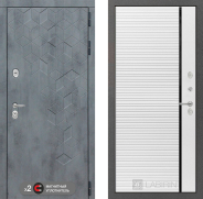 Дверь Лабиринт (LABIRINT) Бетон 22 Белый софт 960х2050 мм