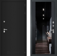 Дверь Лабиринт (LABIRINT) Classic шагрень черная Зеркало Максимум с тонировкой Черный кварц 860х2050 мм