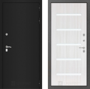 Дверь Лабиринт (LABIRINT) Classic шагрень черная 01 Сандал белый 960х2050 мм