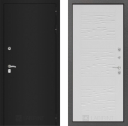 Дверь Лабиринт (LABIRINT) Classic шагрень черная 06 Белое дерево 860х2050 мм