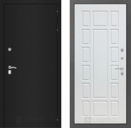 Дверь Лабиринт (LABIRINT) Classic шагрень черная 12 Белое дерево 860х2050 мм