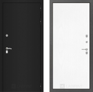Дверь Лабиринт (LABIRINT) Classic шагрень черная 07 Белое дерево 860х2050 мм