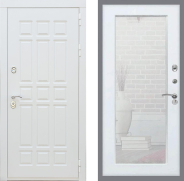 Дверь Рекс (REX) 8 Силк Сноу Зеркало Пастораль Белый ясень 960х2050 мм