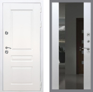 Дверь Рекс (REX) Премиум-н Силк Сноу СБ-16 Зеркало Белый ясень 960х2050 мм